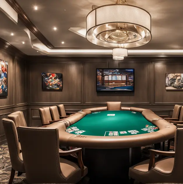 Poker table with accessories